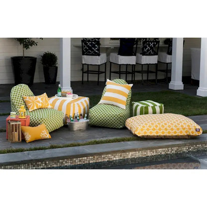 Majestic Home Goods Vertical Stripe Ottoman Outdoor Indoor
