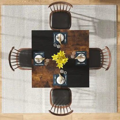 47 Inches Round Dining Table for 4 People Kitchen Tables Dinner Table with 2-Tier Storage Shelves