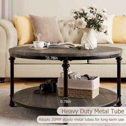 Round Coffee Table 30.31 Industrial Center Table