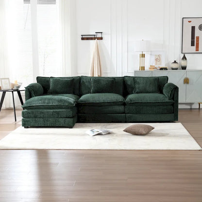 Chenille Fabric L-Shape Comfy Oversized three-seat Modular Sectional Sofa