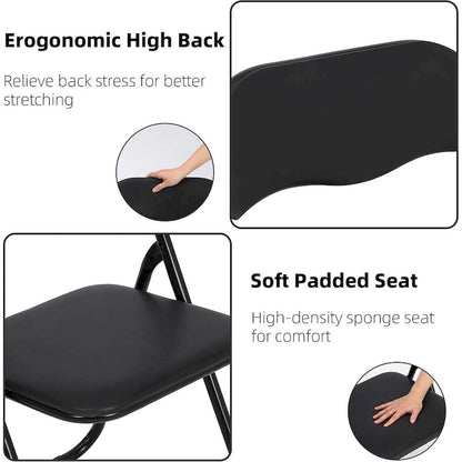 4 Folding Chairs with Cushion, with Non-Slip Feet Pads