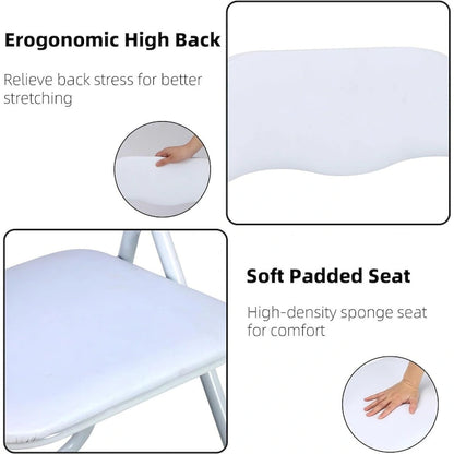4 Folding Chairs with Cushion, with Non-Slip Feet Pads