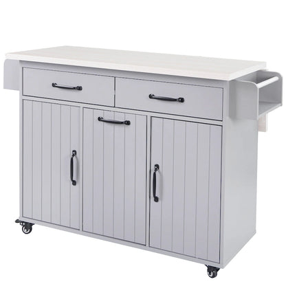 Kitchen Island with Trash Can Storage Cabinet