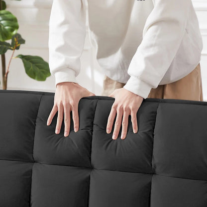 Modern Velvet Loveseat Futon Sofa Couch Pullout Bed,Small Love Seat