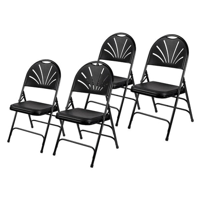 Hampden Furnishings Lusitano Collection Fan Back Folding Chair, Pack of 4