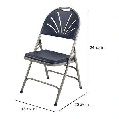 Hampden Furnishings Lusitano Collection Fan Back Folding Chair, Pack of 4