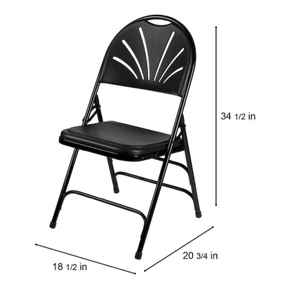 Hampden Furnishings Lusitano Collection Fan Back Folding Chair, Pack of 4