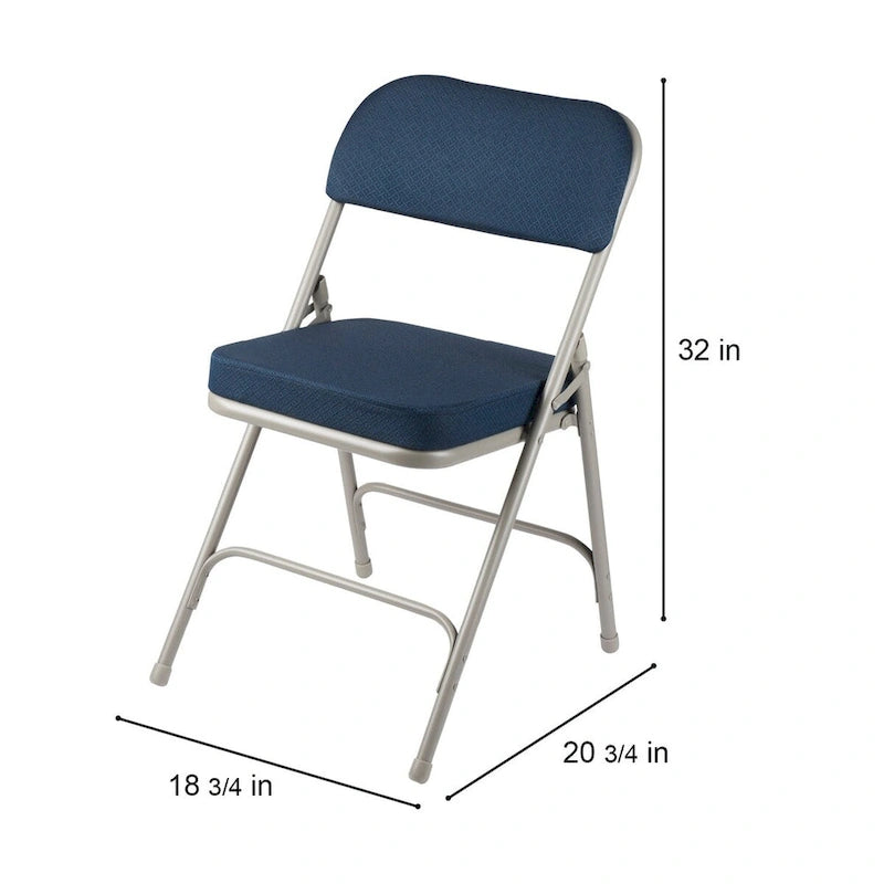 Hampden Furnishings Bernadine Collection Deluxe Fabric Padded Folding Chair, Pack of 2
