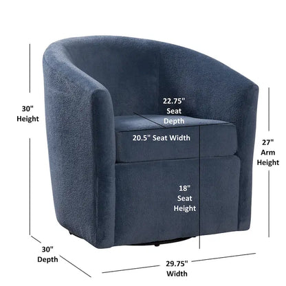 Odessa Barrel Style Swivel Accent chair in Performance Fabric
