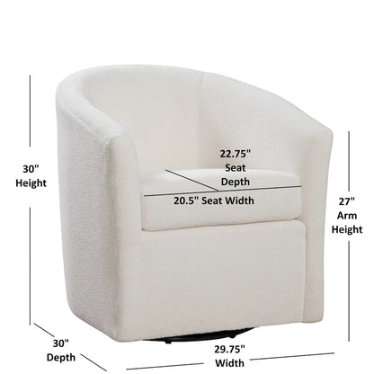 Odessa Barrel Style Swivel Accent chair in Performance Fabric