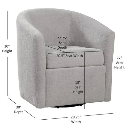 Odessa Barrel Style Swivel Accent chair in Performance Fabric