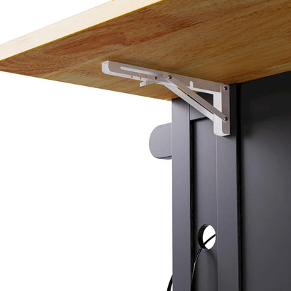 53  Kitchen Island with Drop Leaf, Power Outlet, Rolling Cart, and Storage Racks
