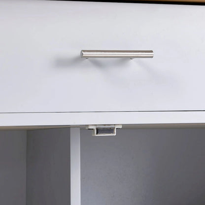 Rolling Kitchen Island with Divider and Internal Storage Rack
