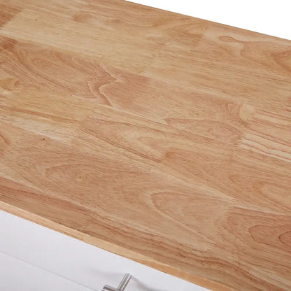 Rolling Kitchen Island with Divider and Internal Storage Rack