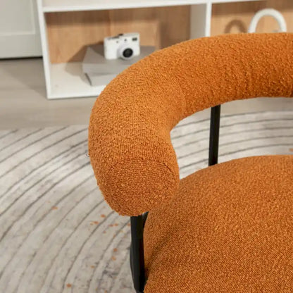 Mid-Century Modern Boucle Dining Chairs Set of 2