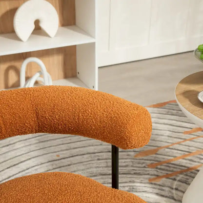 Mid-Century Modern Boucle Dining Chairs Set of 2