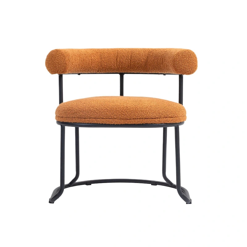 Mid-Century Modern Boucle Dining Chairs Set of 2