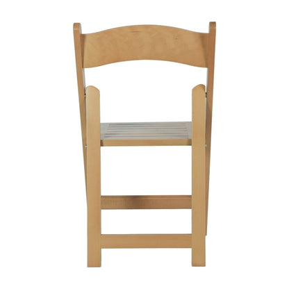 Commercial Grade Solid Wood Portable Folding Dining Chair - 17.5W x 18D x 31.25H