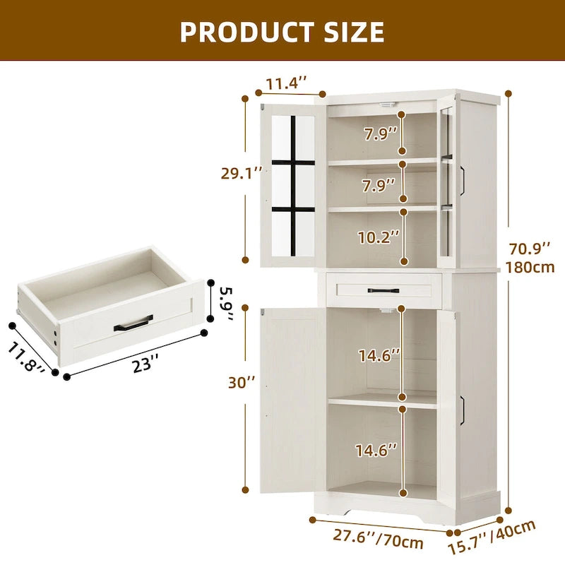 Farmhouse Kitchen Pantry Storage Cabinets