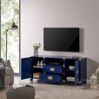 Mid-Century Modern TV Stand Media Console TV Entertainment Center with 2 Storage Cabinets Television Stands for Living Room