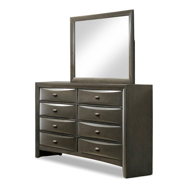 Furniture of America Brent Traditional 2-Piece 8-Drawer Dresser and Mirror Set