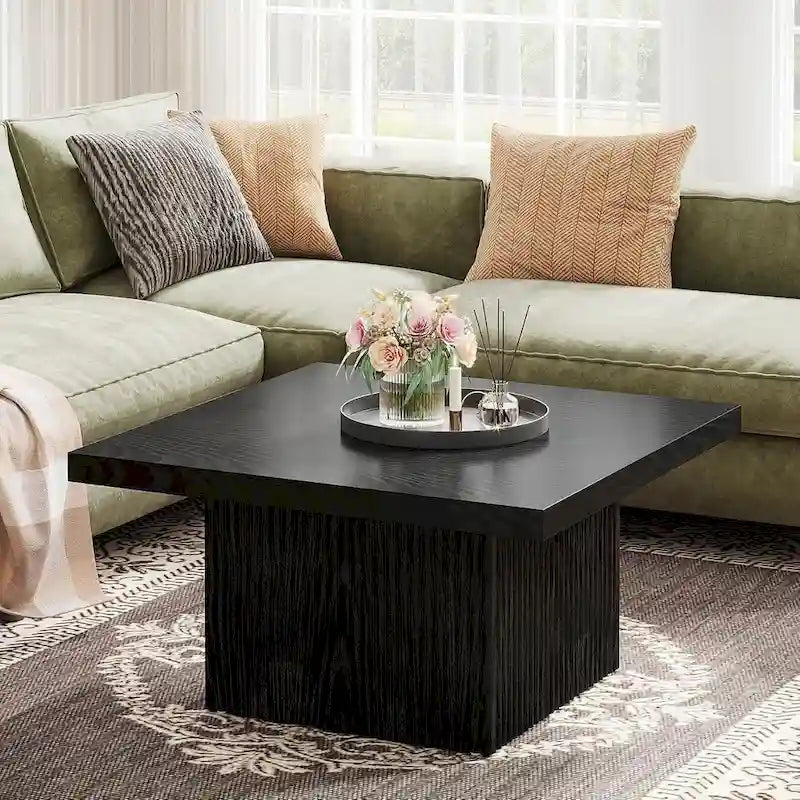 31.5 Inches Square Coffee Table for Living Room Mid-Century Modern Cocktail Table