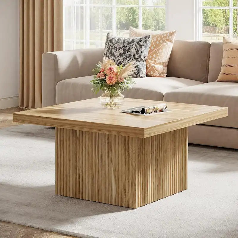 31.5 Inches Square Coffee Table for Living Room Mid-Century Modern Cocktail Table