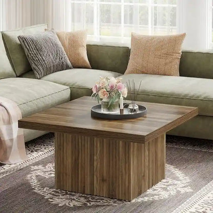 31.5 Inches Square Coffee Table for Living Room Mid-Century Modern Cocktail Table
