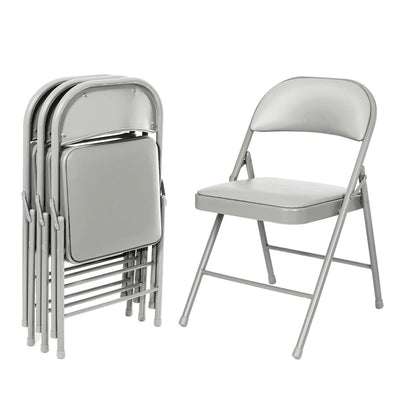 Hampden Furnishings Bernadine Basics Collection Vinyl Folding Chair, Pack of 4