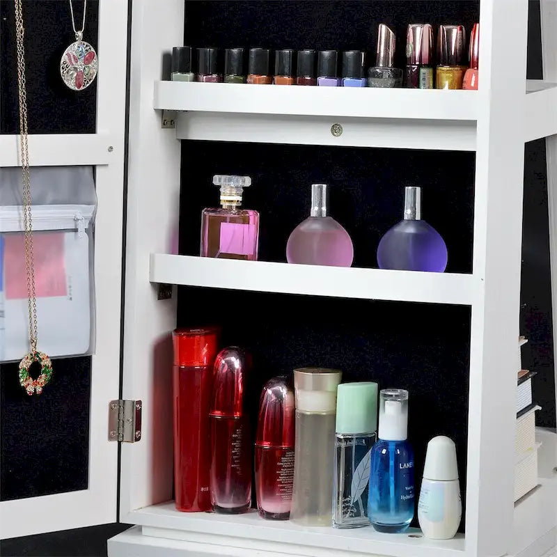 Full Length Mirror 360 Swivel Jewelry Cabinet