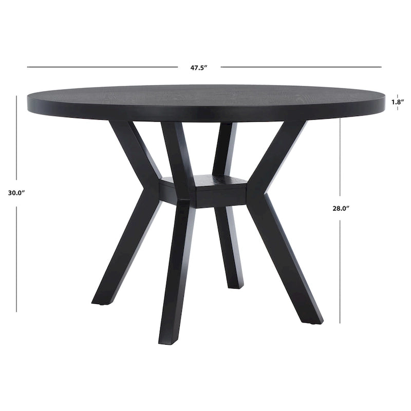 Round Solid Wood Dining Table, 48" Diameter x 30" Height