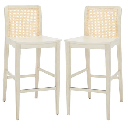 SAFAVIEH Home Benicio 29-inch Rattan Bar Stool [SET of 2] - 19Wx23Dx42H