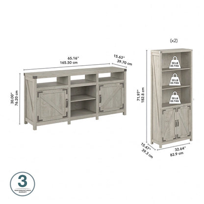 Cottage Grove TV Stand for 70 Inch TV with Bookcases by Bush Furniture