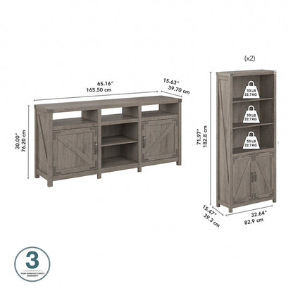 Cottage Grove TV Stand for 70 Inch TV with Bookcases by Bush Furniture