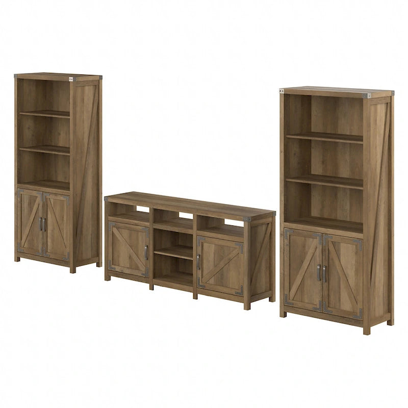 Cottage Grove TV Stand for 70 Inch TV with Bookcases by Bush Furniture