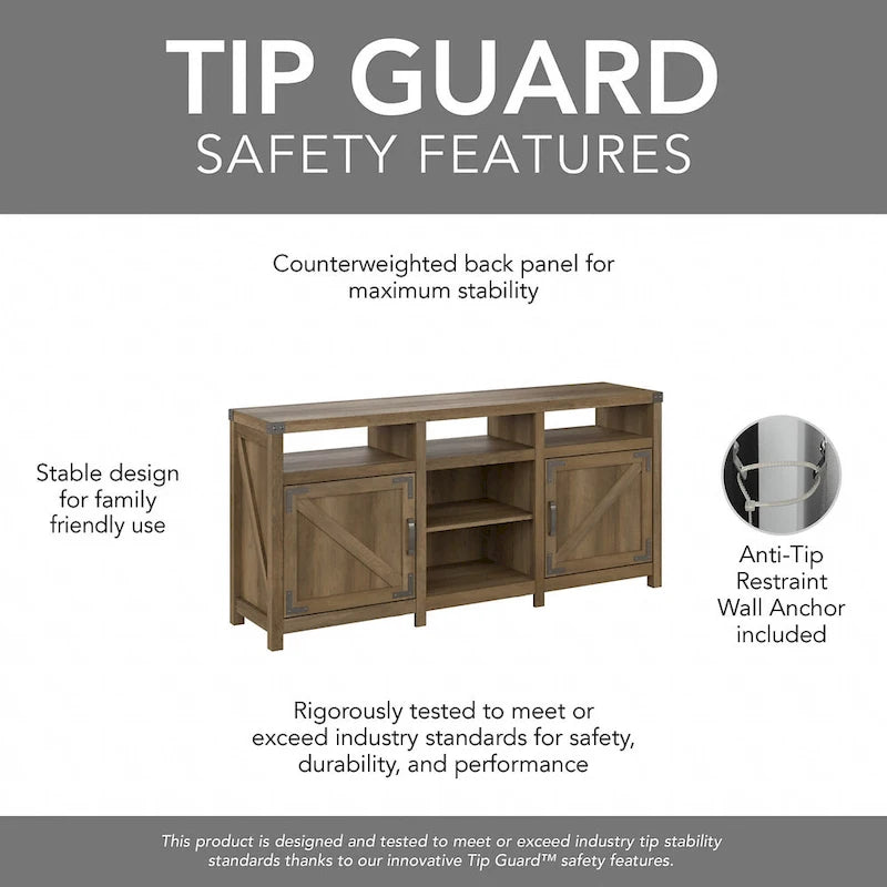 Cottage Grove TV Stand for 70 Inch TV with Bookcases by Bush Furniture