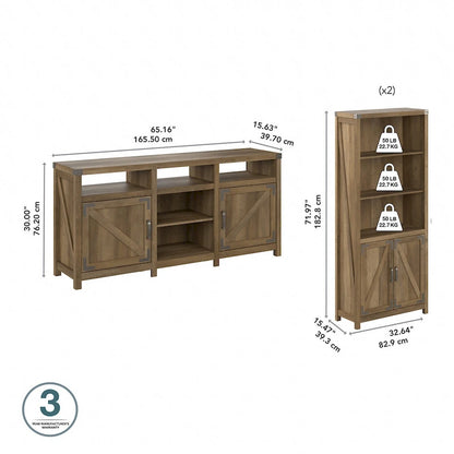 Cottage Grove TV Stand for 70 Inch TV with Bookcases by Bush Furniture