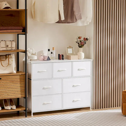7 Storage Spaces, Assembled Wardrobe Lockers, Bedroom Furniture Lockers,White