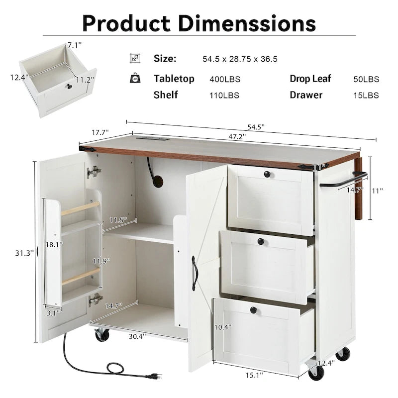 Rolling Kitchen Cart on Wheels,for Home,Kitchen and Dining Room